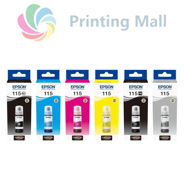 Set cartuse EPSON 115 Cyan / Magenta / Yellow / Black / Photo Black / Grey pentru EcoTank Epson L8160 / Epson L8180