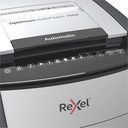 Distrugator documente automat REXEL OPTIMUM 750X, P4, cross-cut (confeti), 750 coli, cos 140l, negru-gri