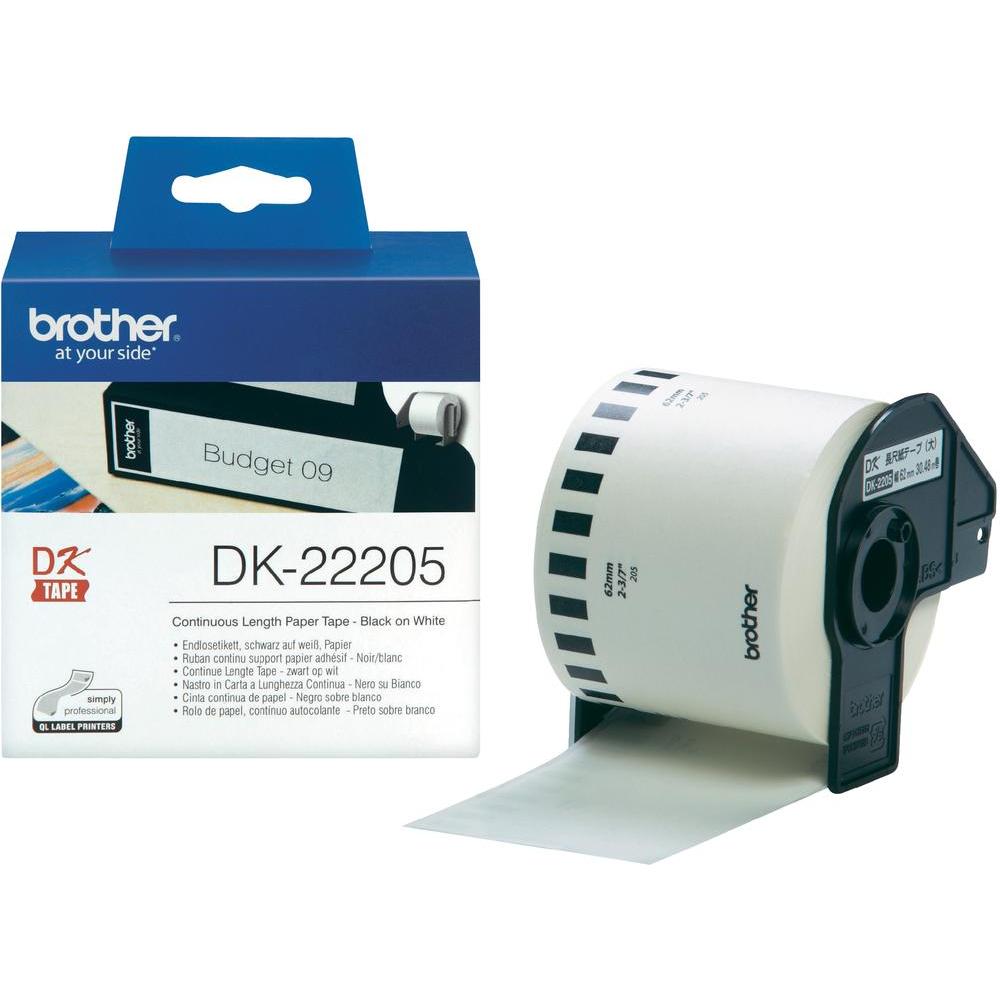 DK22205 / DK-22205 - Rola etichete originala Brother Continuous Paper Tape, 62 mm x 30.48 m
