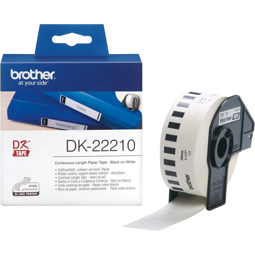 DK22210 / DK-22210 - Rola etichete originala Brother Continuous Paper Tape, 29mm x 30.48m
