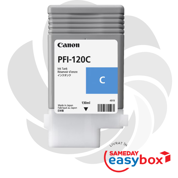 PFI-120 Cyan - Cartus cerneala original Canon 130ml pentru TM-200 / TM-300