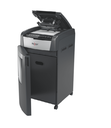 Distrugator documente automat REXEL OPTIMUM 600X, P4, cross-cut (confeti), 600 coli, cos 110l, negru-gri