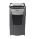 Distrugator documente automat REXEL OPTIMUM 600M, P5, micro-cut (particule), 600 coli, cos 110l, negru-gri