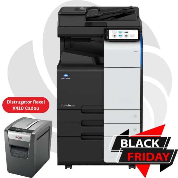 Konica Minolta Bizhub C251i + Alimentator Documente RADF  + Stand Mobil + Set tonere CMYK - Instalare Gratuita