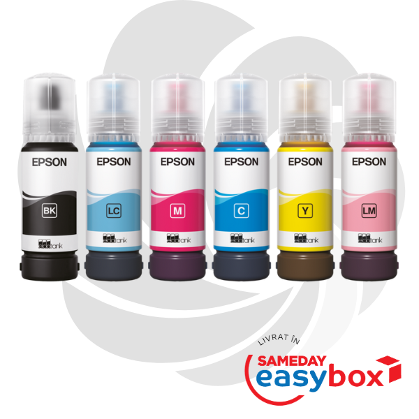 Set cartuse EPSON 108 Cyan / Light Cyan / Magenta / Light Magenta / Yellow / Black pentru EcoTank Epson L18050 / Epson L8050