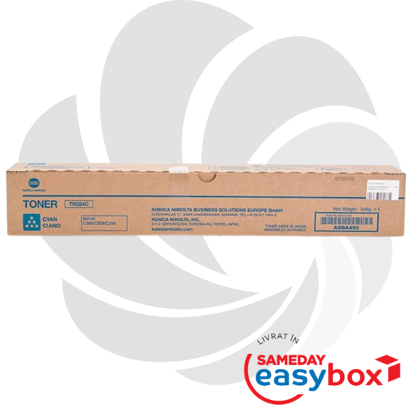 TN-324 Cyan - Cartus toner original Konica Minolta pentru Bizhub C258 / Bizhub C308 / Bizhub C368