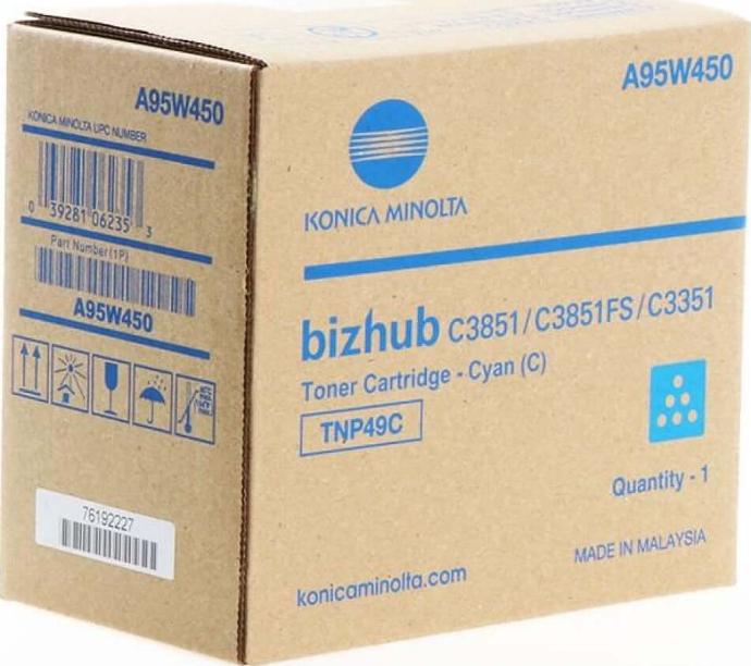 TNP-49 Cyan - Cartus toner original Konica Minolta pentru Bizhub C3351 / Bizhub C3851