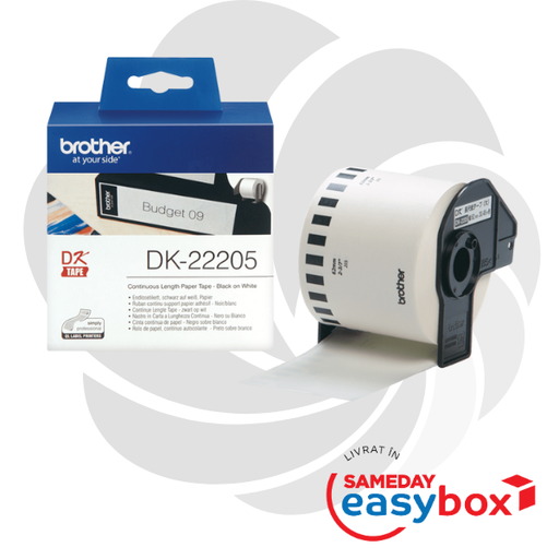 [DK22205] DK22205 / DK-22205 - Rola etichete originala Brother Continuous Paper Tape, 62 mm x 30.48 m