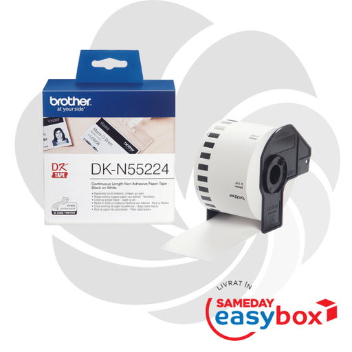 [DKN55224] DKN55224 / DK-N55224 - Rola etichete originala Brother Continuous Paper Tape Non Adhesive, 54mm x 30.48m