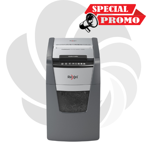[2020130XEU] Distrugator documente automat REXEL OPTIMUM 130X, P4, cross-cut (confeti), 130 coli, cos 44l, negru-gri