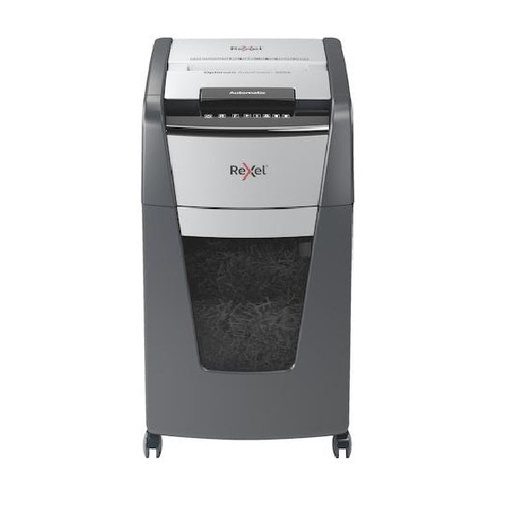 [2020150XEU] Distrugator documente automat REXEL OPTIMUM 150X, P4, cross-cut (confeti), 150 coli, cos 44l, negru-gri