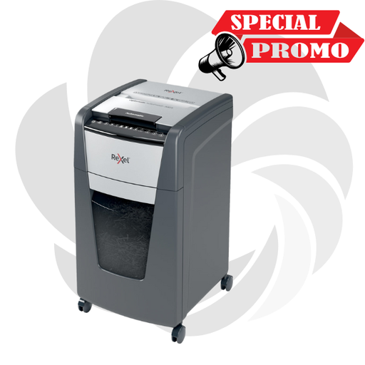 [2020300XEU] Distrugator documente automat REXEL OPTIMUM 300X, P4, cross-cut (confeti), 300 coli, cos 60l, negru-gri