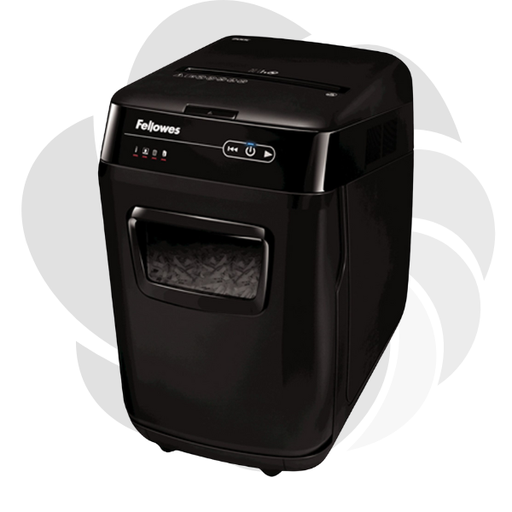 [4653602] Distrugator documente automat Fellowes Automax 200C, P4, Cross-Cut, 200 coli, cos 32l, negru