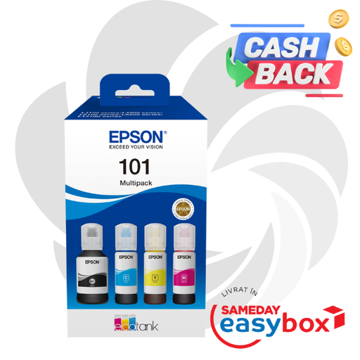 [C13T03V64A] Set Cerneala Epson 101 EcoTank – 4 Culori Multipack 337 ml