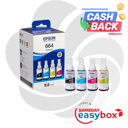 [C13T66464A] Set Cerneala Ecotank 664 – 4 Culori Multipack 280 ml
