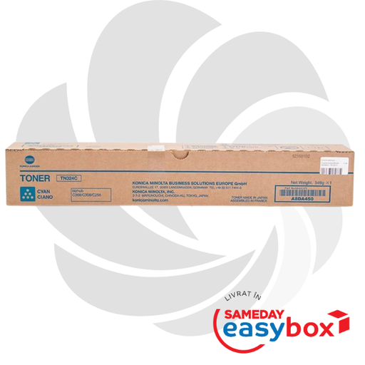 [A8DA450] TN-324 Cyan - Cartus toner original Konica Minolta pentru Bizhub C258 / Bizhub C308 / Bizhub C368