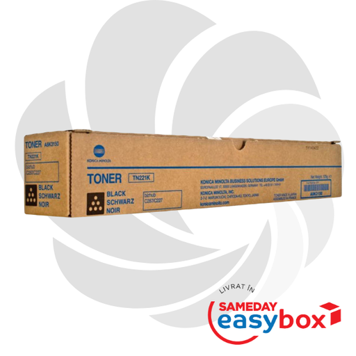 [A8K3150] TN-221 K Black - Cartus toner original Konica Minolta pentru Bizhub C227 / Bizhub C287