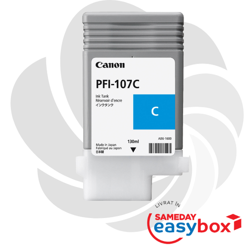 [6706B001AA] PFI-107 Cyan - Cartus cerneala original Canon Dye Ink pentru IPF670 / IPF680 / IPF685 / IPF770 / IPF780 / IPF785
