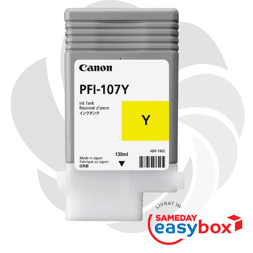 [CF6708B001AA] PFI-107 Yellow - Cartus cerneala original Canon Dye Ink pentru IPF670 / IPF680 / IPF685 / IPF770 / IPF780 / IPF785