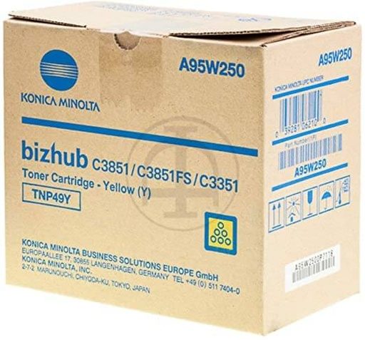 [A95W250] TNP-49 Yellow - Cartus toner original Konica Minolta pentru Bizhub C3351 / Bizhub C3851